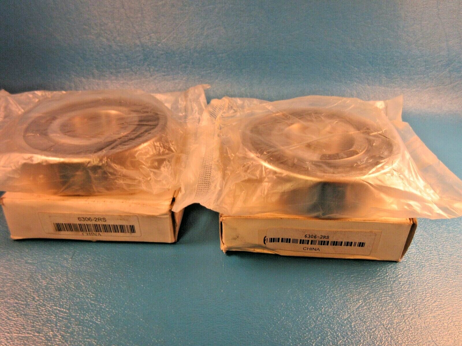 Lot of 2 China 6306 2RS Single Row Radial Bearing, Double Sealed Roller Bearing