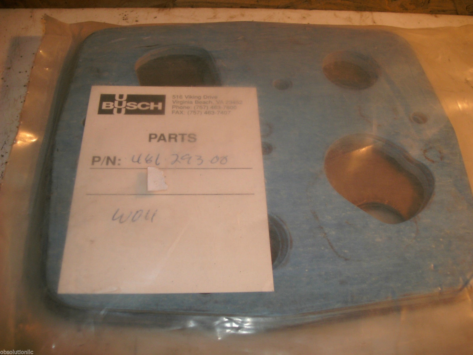 Busch Pump 481.293.00 COVER GASKET #22