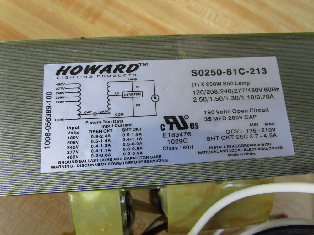 Howard Industries S-250-5T-CWA-K Ballast Assembly S022519