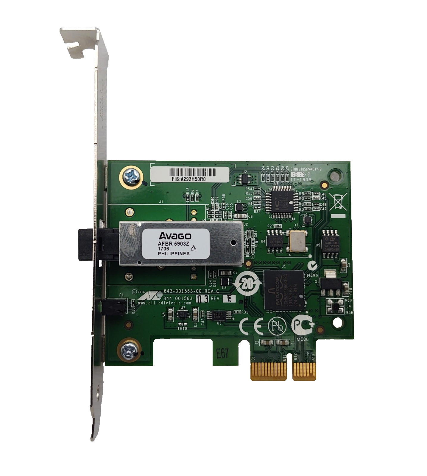 AVAGO ALLIED TELESIS Fiber Optic Network Card AT-2712FX/MT-SB 843-001563-00