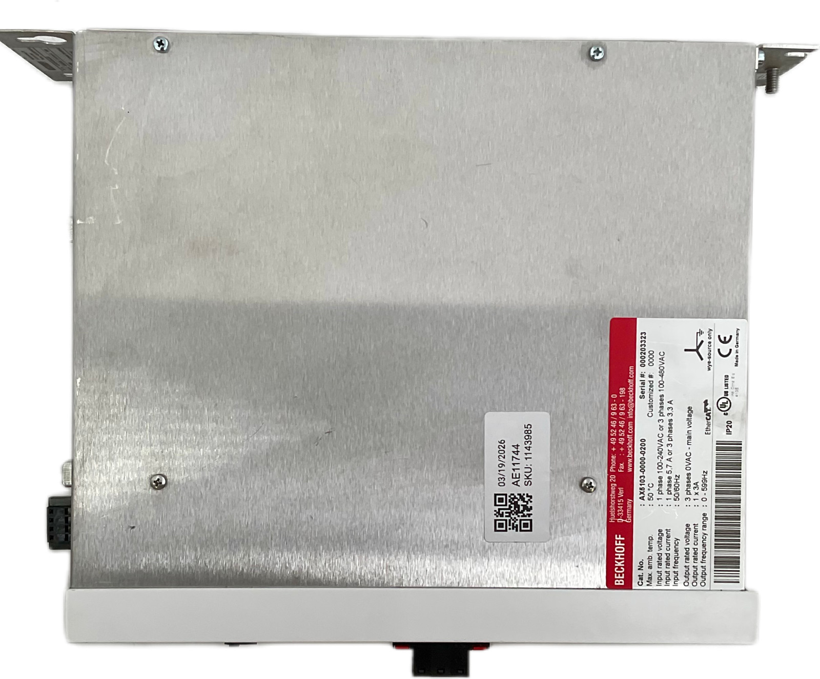 Beckhoff AX5103-0000-0200 Industrial Servo Drive Motion Control