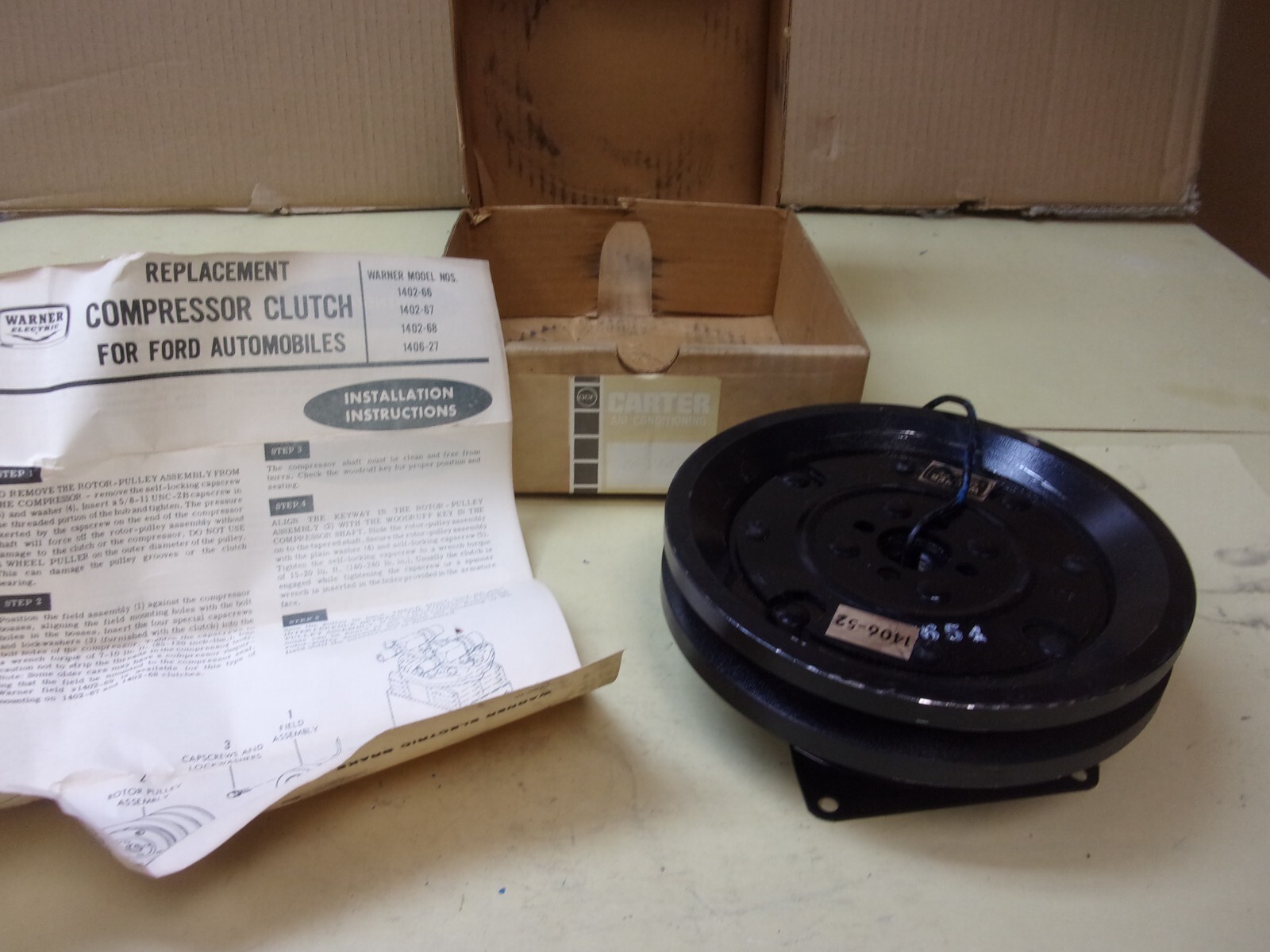 ACF Carter 26-1607 AC Compressor Clutch Pulley , Ford , Warner 1406-52