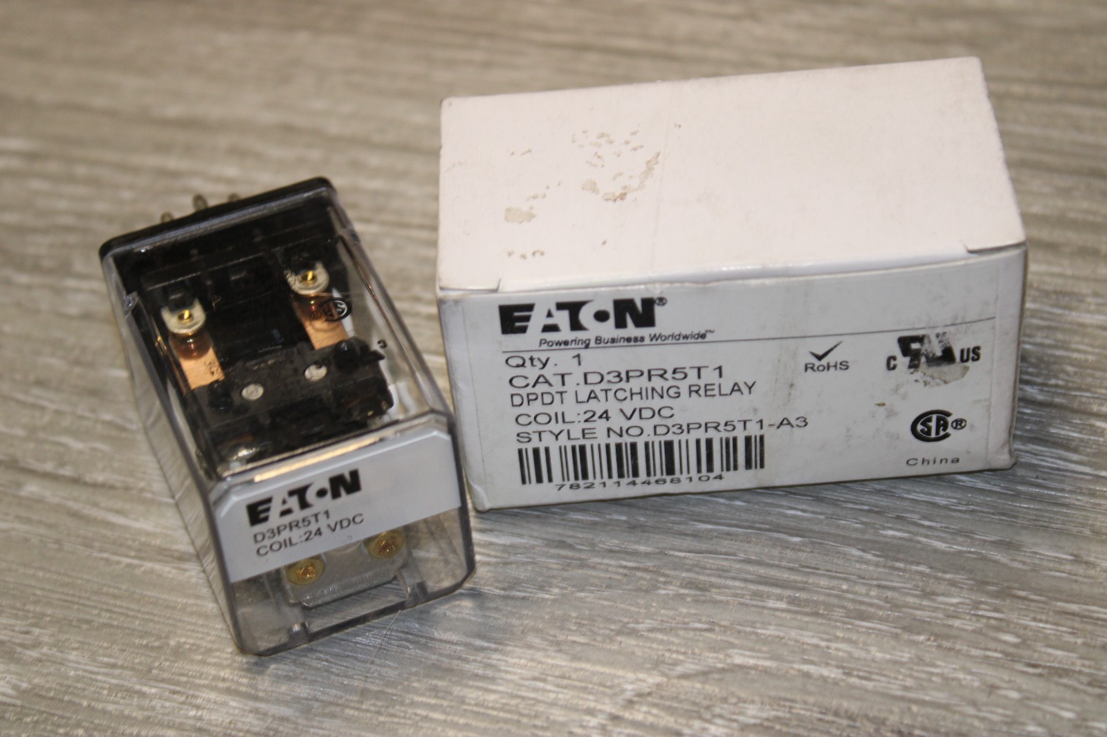 EATON D3PR5T1 DPDT LATCHING RELAY 24VDC