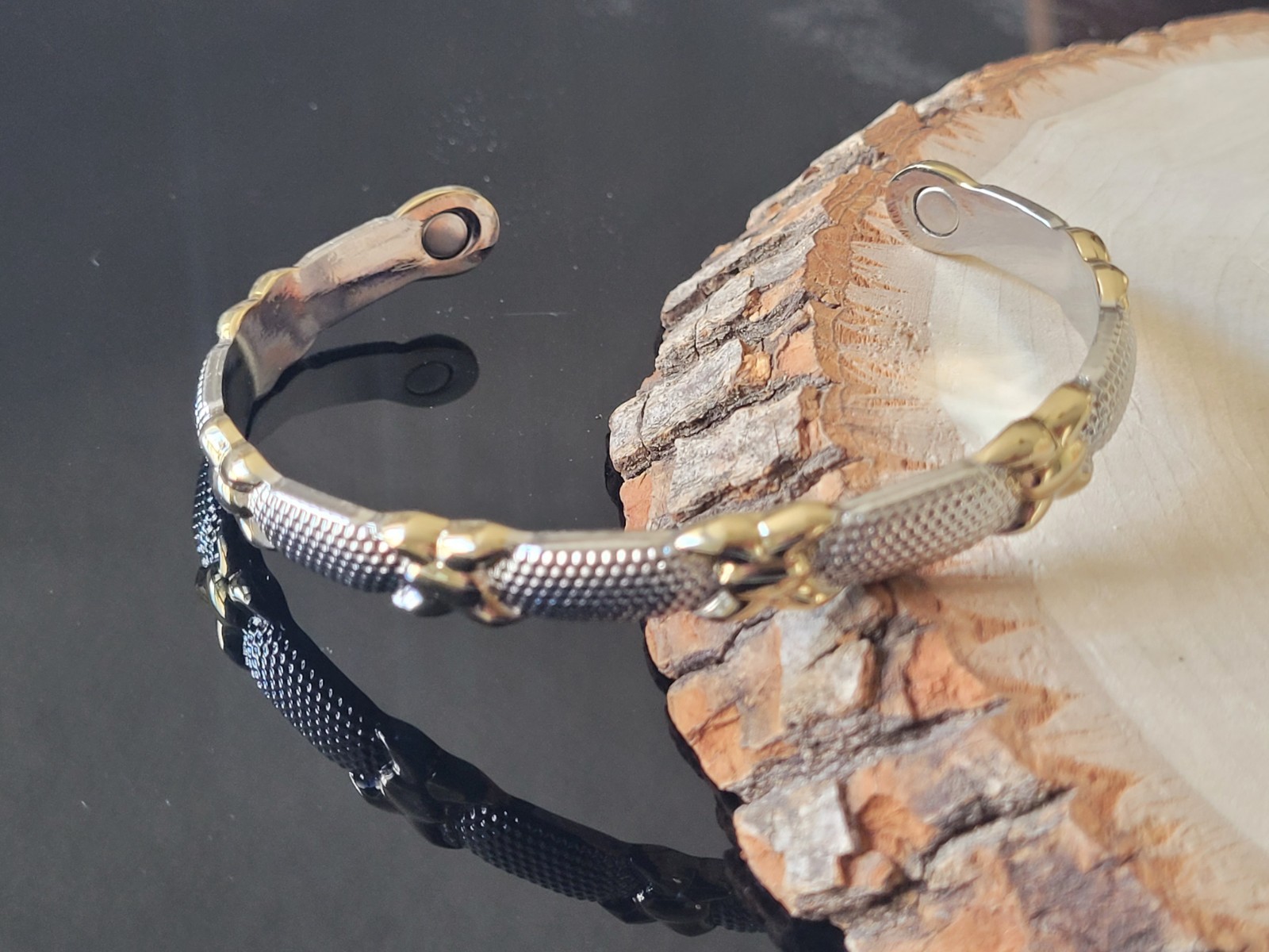 Pure Copper Magnetic Bracelet Arthritis Energy Cuff – Gold Silver Plated