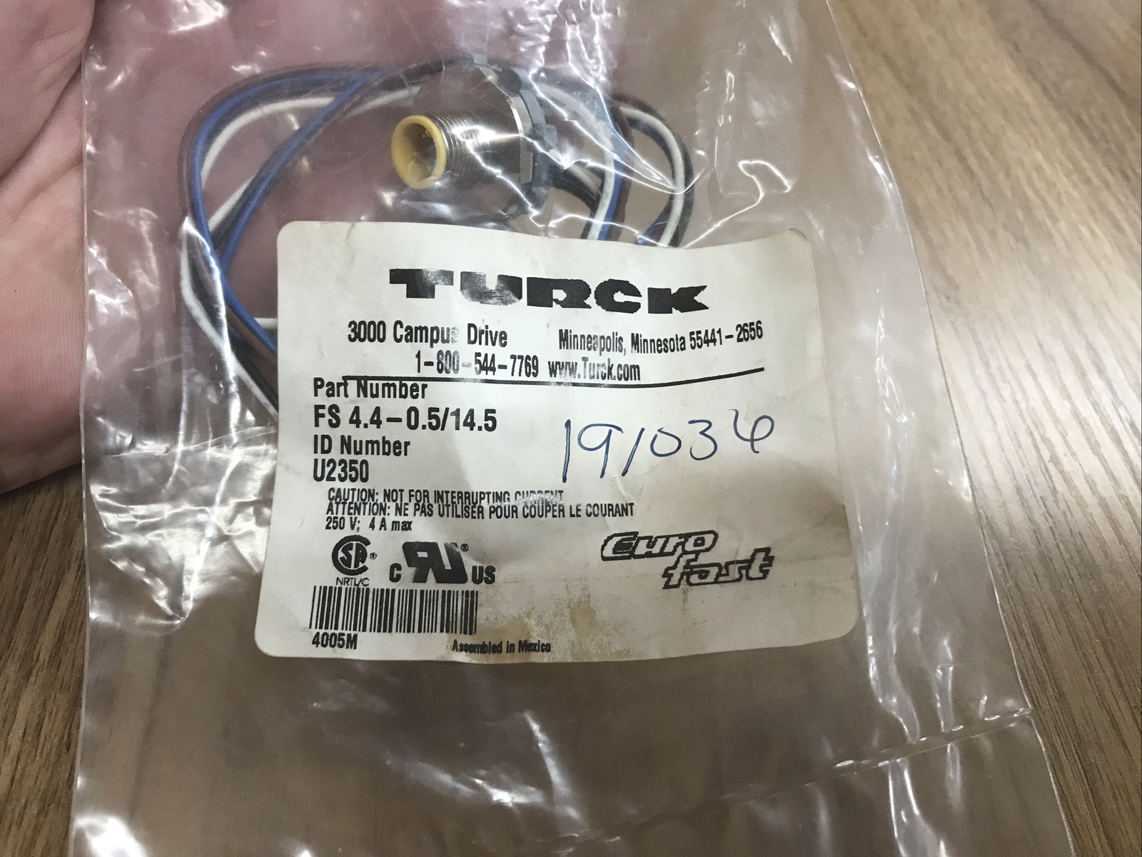 NEW Turck FS4.4-0.5/14.5 Cable Sensor ID U2350