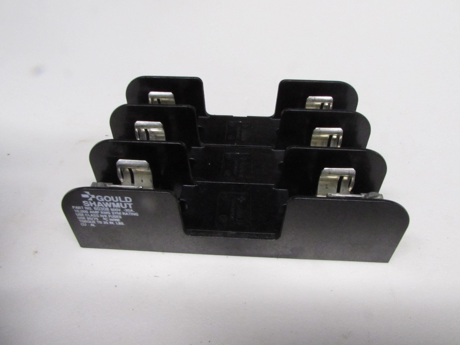 Gould Shawmut 60308 3-Pole 30A 600V Fuse Block Holder (GG5)