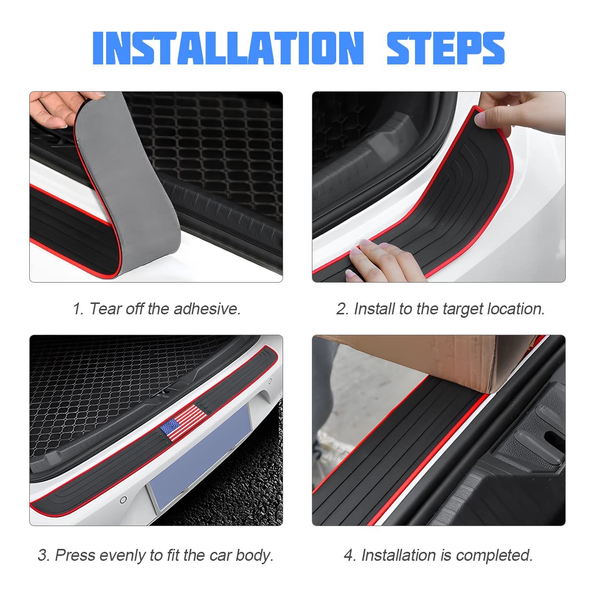 Car Rear Bumper Protector Guard, American Flag Anti-Scratch Door Entry Sill G…