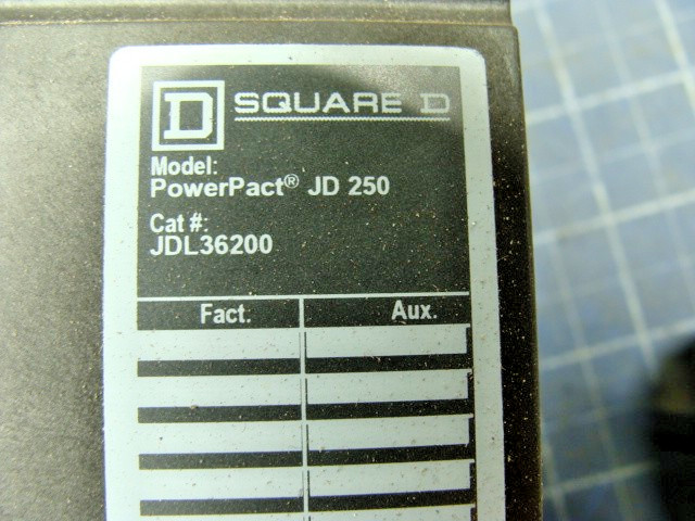 SQUARE D JDL36200 POWERPACT JD 250 CIRCUIT BREAKER DISCONNECT SWITCH 200 AMP