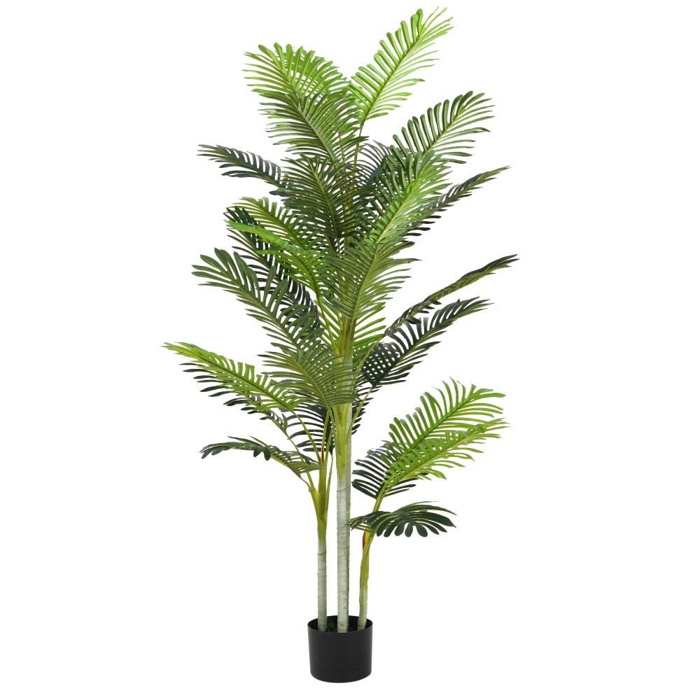 78.5″ Artificial Palm Tree with Black Plastic Pot, Set of 2