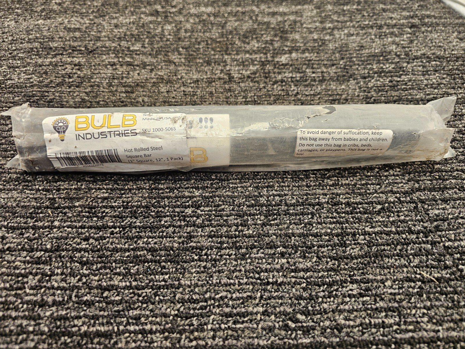 (QTY 2) Bulb Industries 1000-506S Hot Rolled Steel Round Bar 1″ Round, 12″
