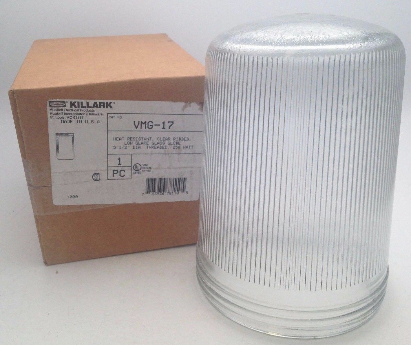Hubbell-Killark VMG-17 Vm 5-1/2″ Globe Glass Fitting Explosion Proof 250W