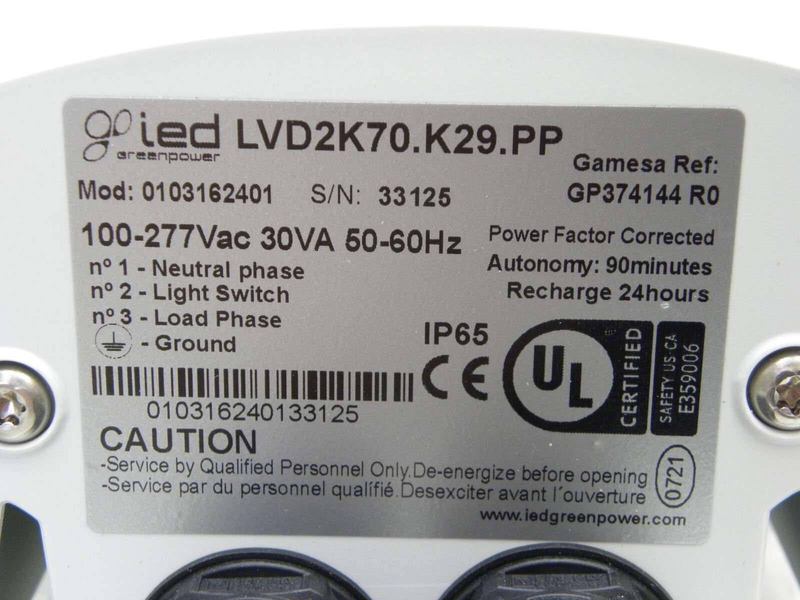 NEW OLD STOCK – IED GREENPOWER LVD2k70.K29 100-277VAC WATERPROOF LED LIGHTING