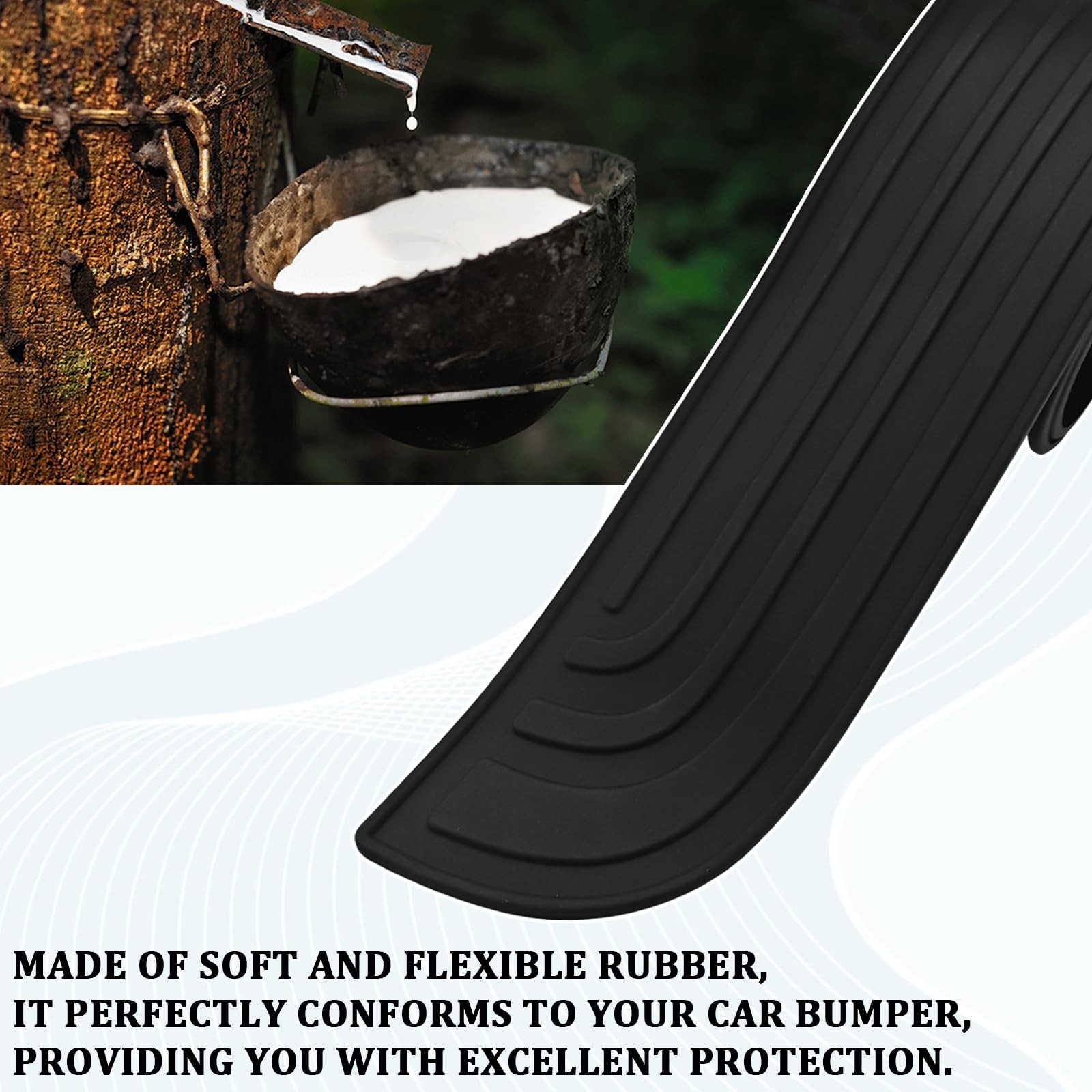 Universal Car Rear Bumper Protector 41 Inch Rubber Trunk Sill Guard Black