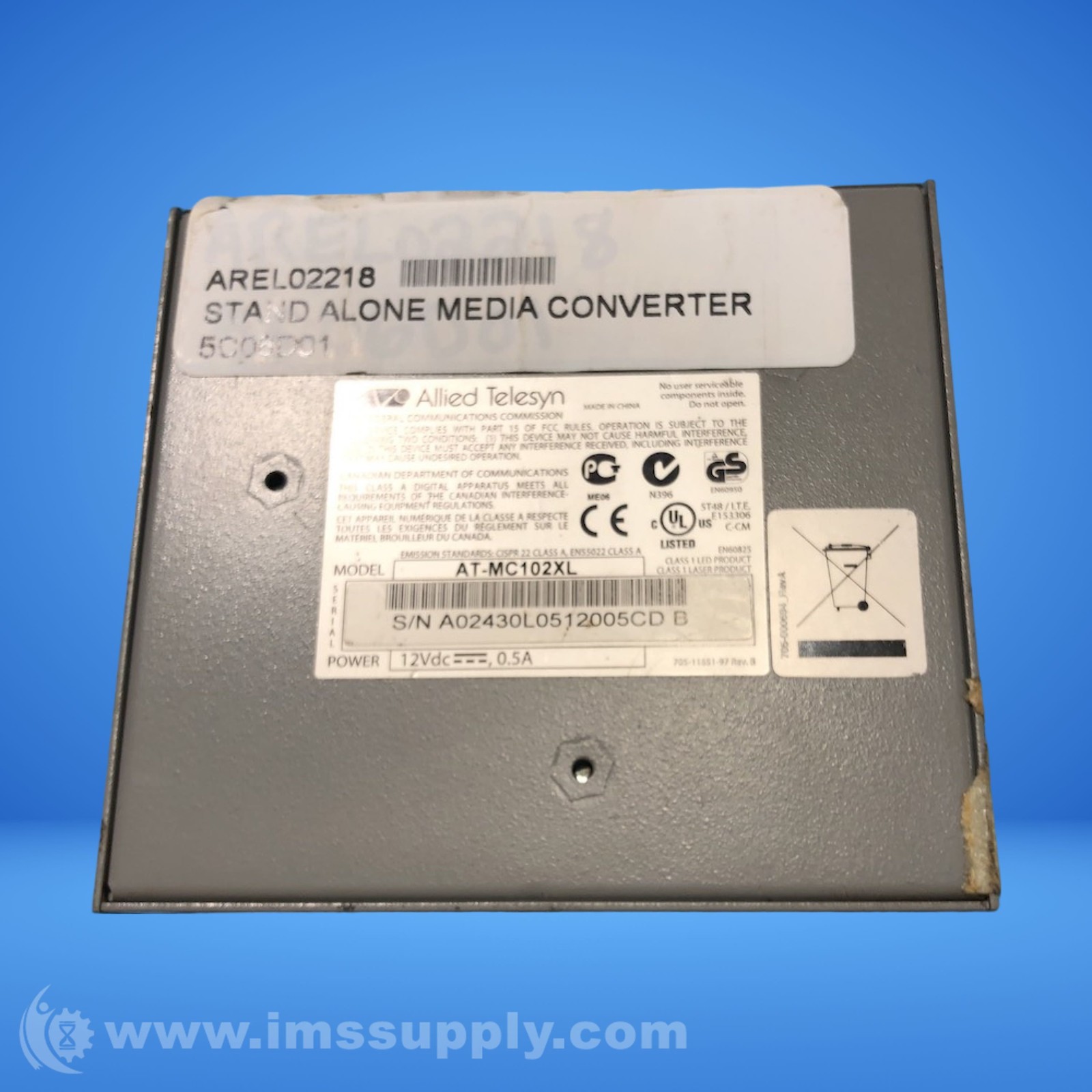 ALLIED TELESIS AT-MC102XL Fast Ethernet Media Converter FNIP
