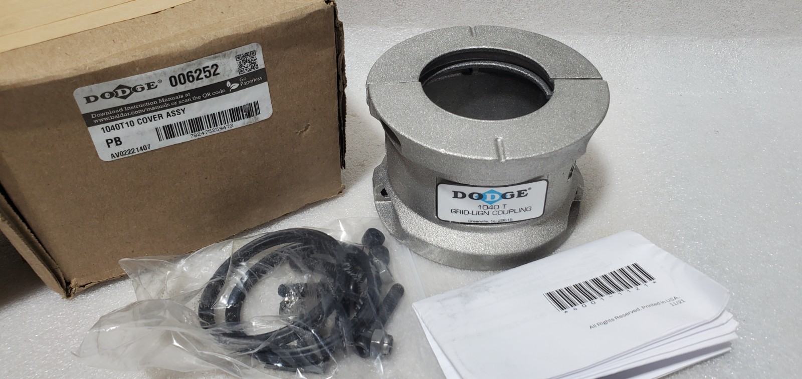 DODGE 006252 1040T10 COVER ASSEMBLE, GRID-LIGN COUPLING, NIB