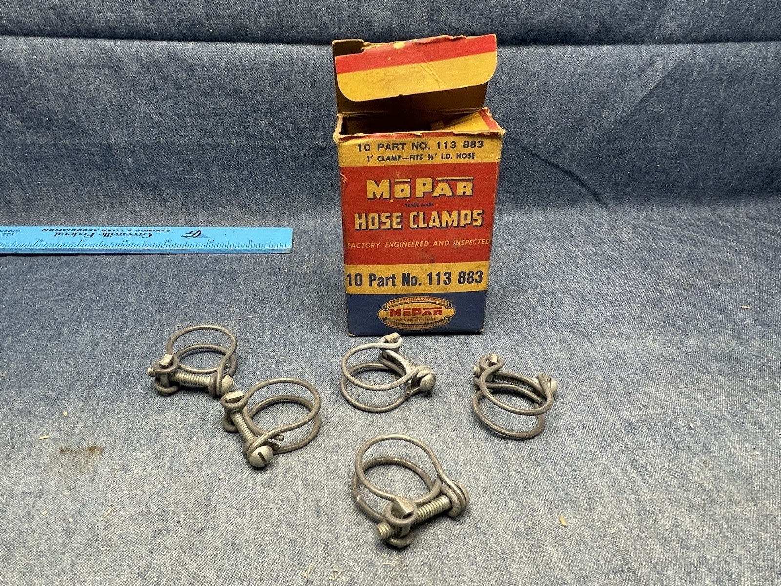 LOT OF 5 NEW MOPAR HOSE CLAMPS