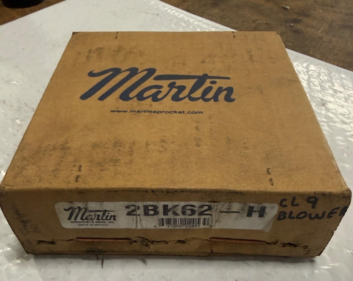 MARTIN V-BELT PULLEY 2BK62-H 2 GROOVE 5.2 PITCH DIA 5.95″ OD CAST IRON (NEW) USA