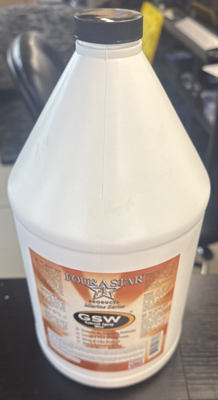 Gelcoat Spray Wax 1 Gallon, Boats, Cars, RV, Fiberglass ,Tubs, Spas, Repairs !!