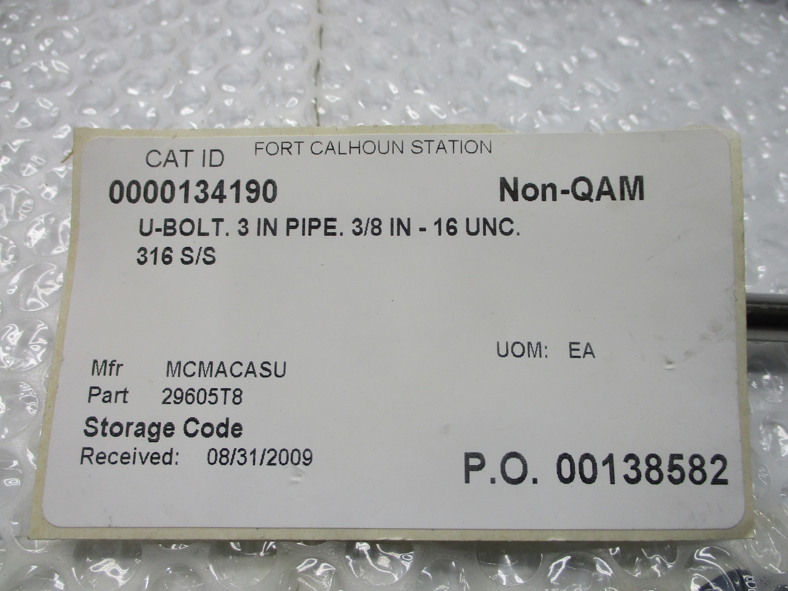 INDUSTRIAL SPARE 29605T8 U-BOLT NSNP