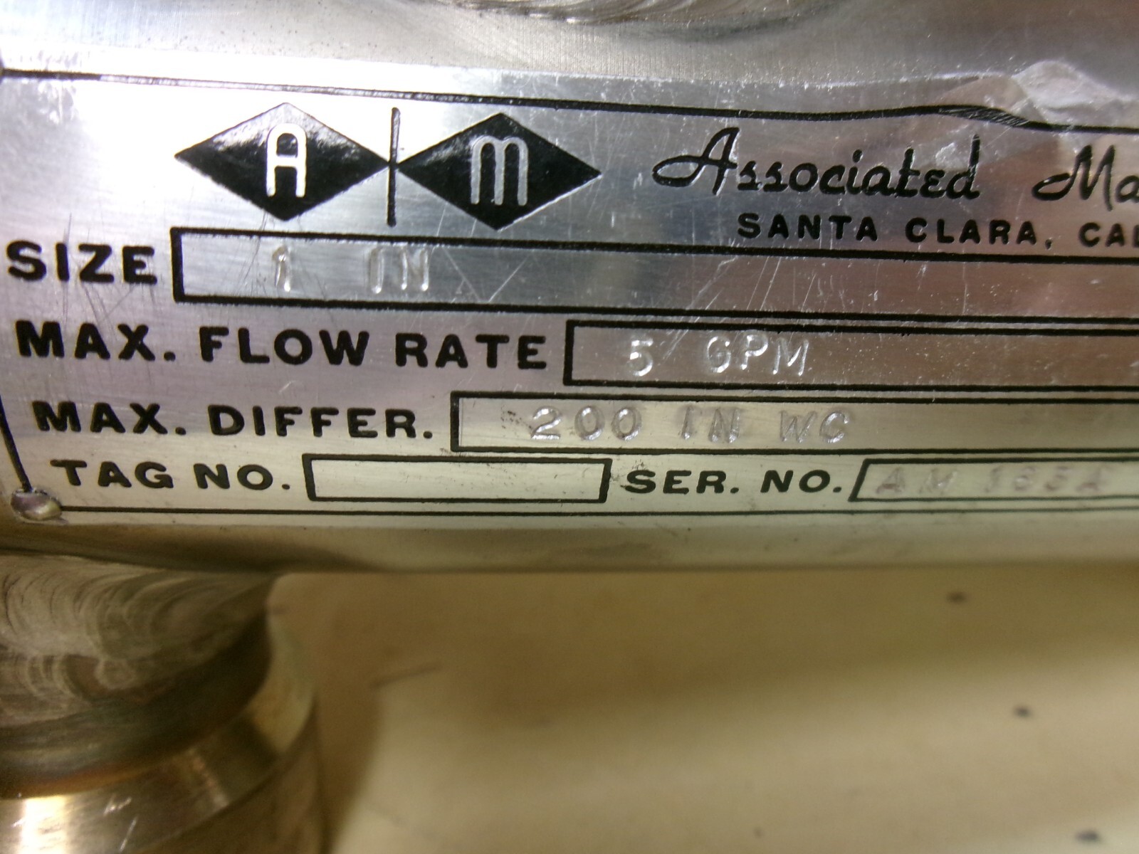 Associated Machine 158B7077AP001 Flow Control 1″ , 5 GPM , 200″ WC
