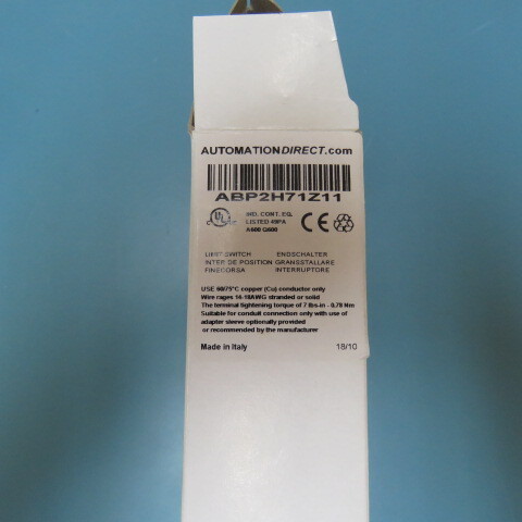 AUTOMATION DIRECT ABP2H71Z11 Qty of 1 per Lot LIMIT SWITCH