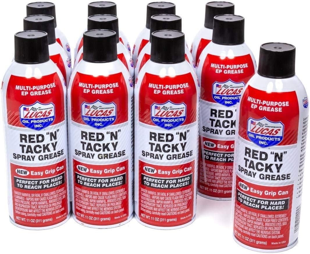 Lucas Oil 11025 Red “N” Tacky Easy Grip Aerosol Spray – 11 Ounce