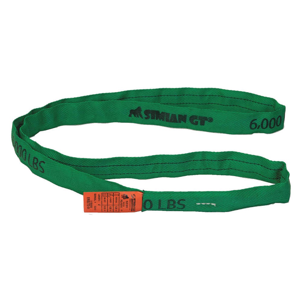 STREN-FLEX SIMIAN GT SFERSST2-08 Round Sling,Endless,8 ft L,12,000 lb Cap 48GA56