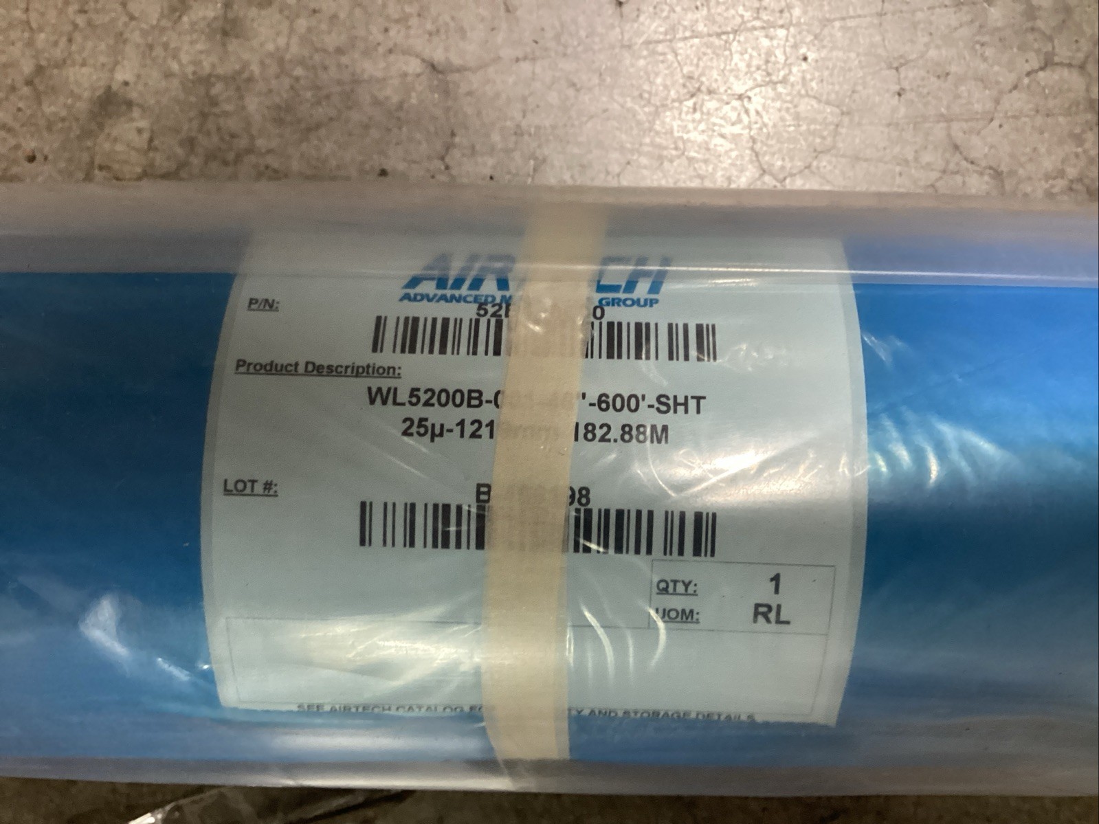 Air Tech WL5200B NonPerforated FluoropolymerBase Release Film 48″x 600 Feet Blue