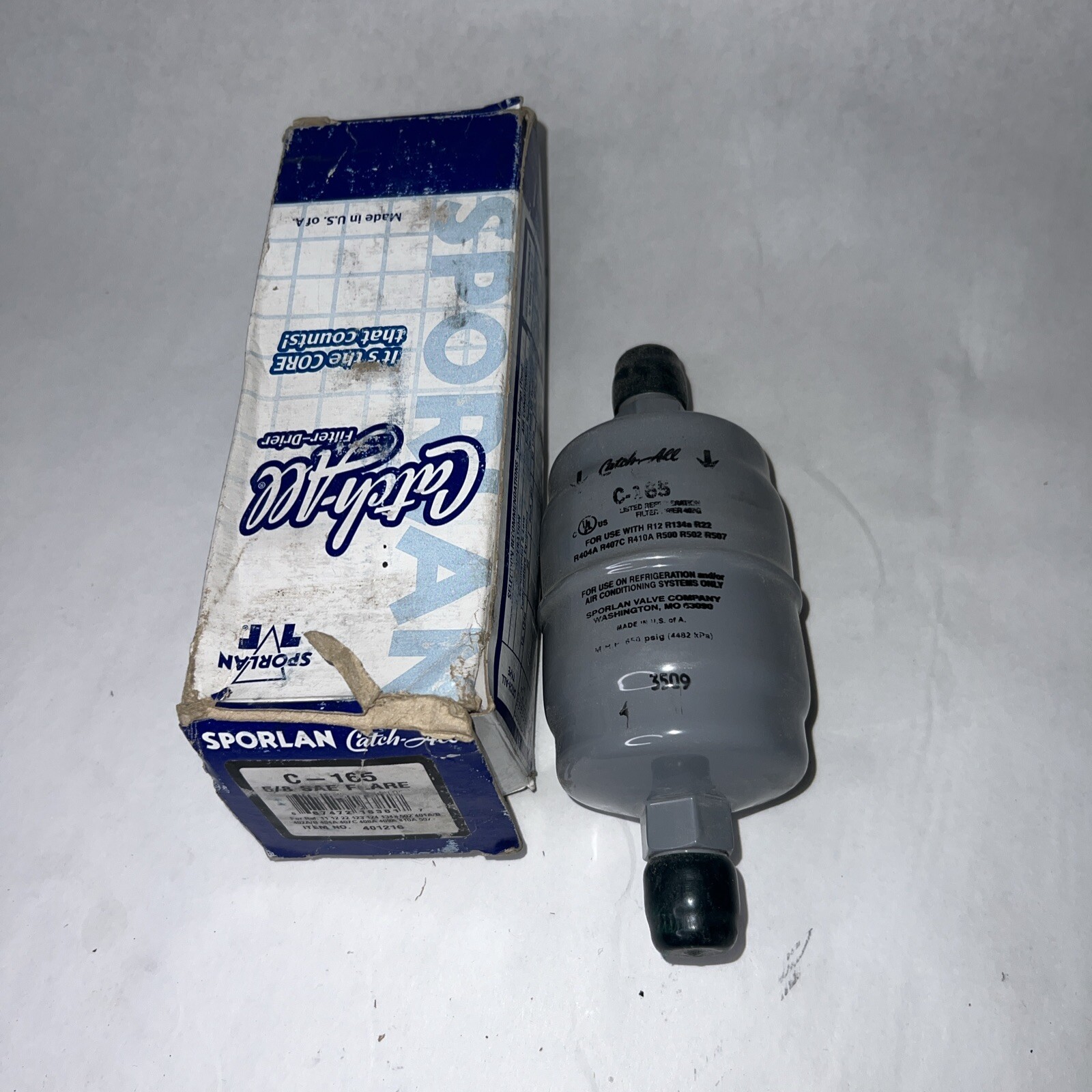 NEW OLD STOCK! SPORLAN 5/8″ FLARE CATCH-ALL FILTER DRIER C-165 401216