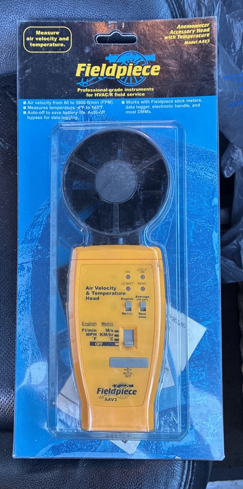 Fieldpiece AAV3 Air Velocity and Temperature Accessory Head New