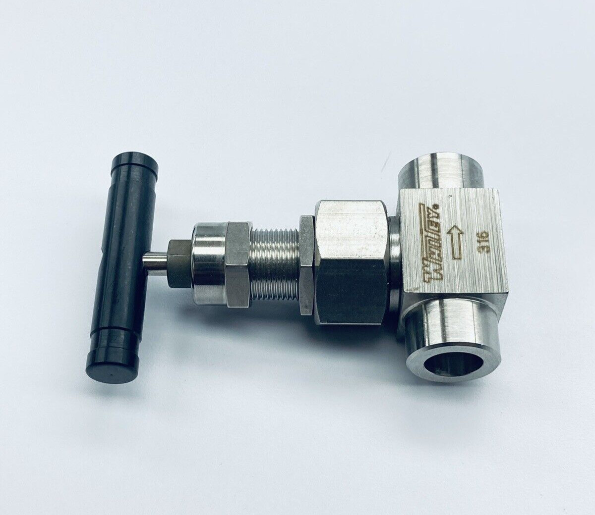 UNUSED WHITEY SS-6NRSW4P 316SS UNION BONNET NEEDLE VALVE 6000PSI 9/16″TSW