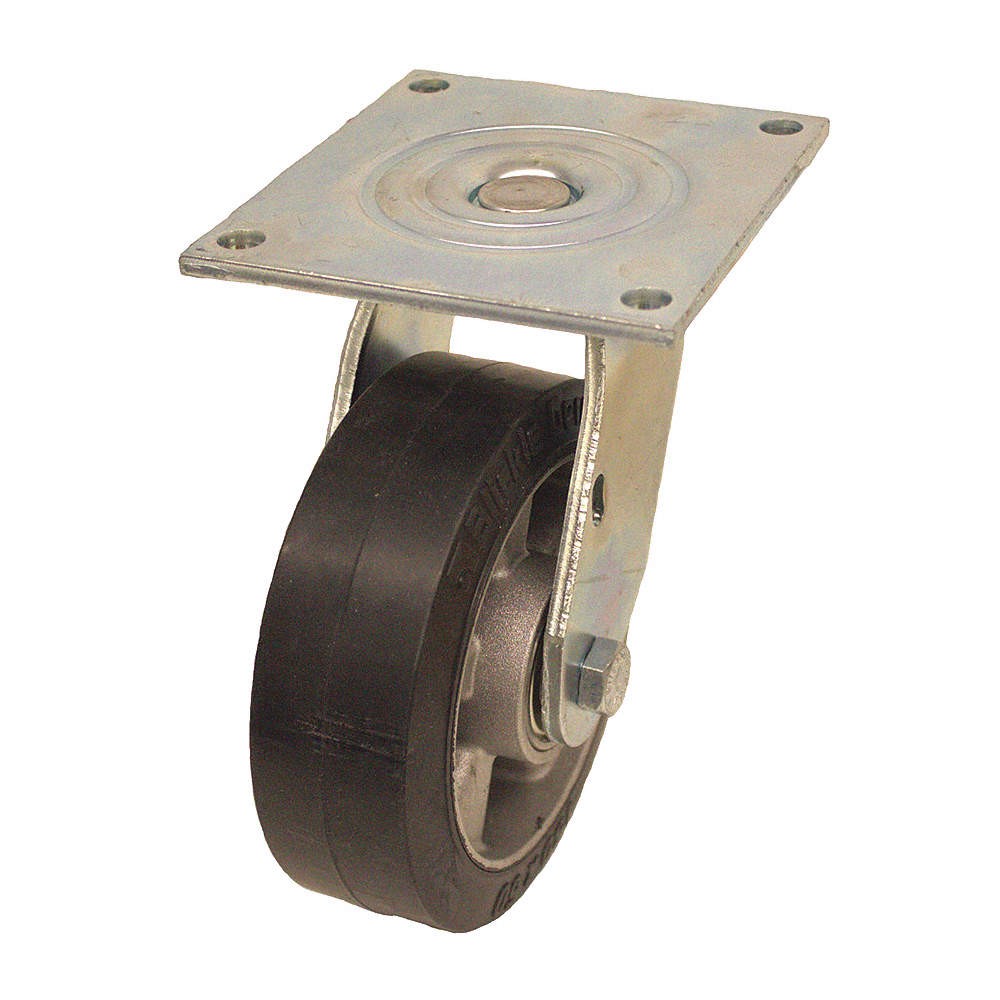 GRAINGER APPROVED P21S-ALEV 127K-15 Plate Caster,Swivel,Rubber,6 7/16″H 490V80