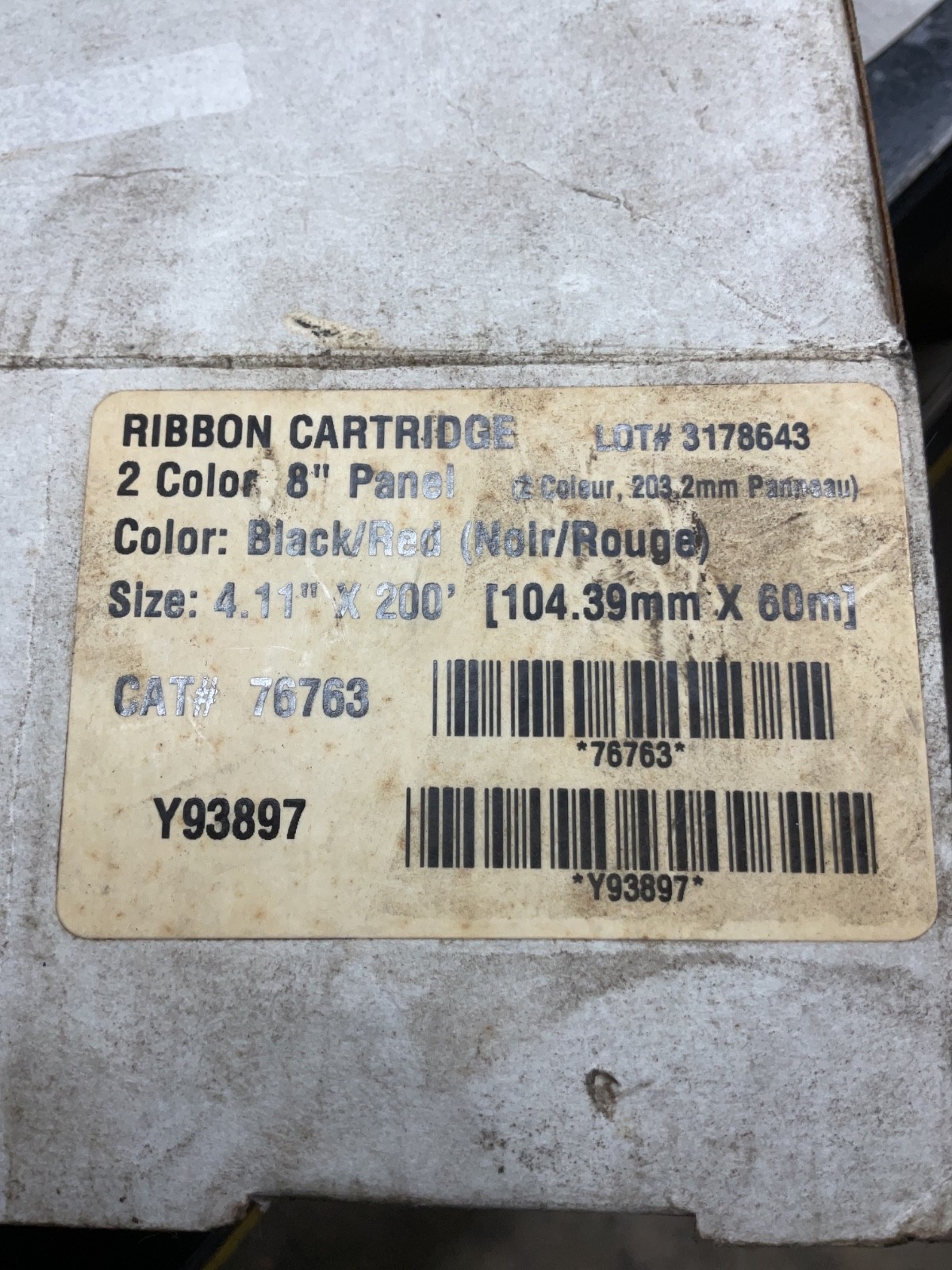 Ribbon Cartridge 76763 Non-Reusable 2 Color 8” Panel *NOS* #4017D144PR5SI