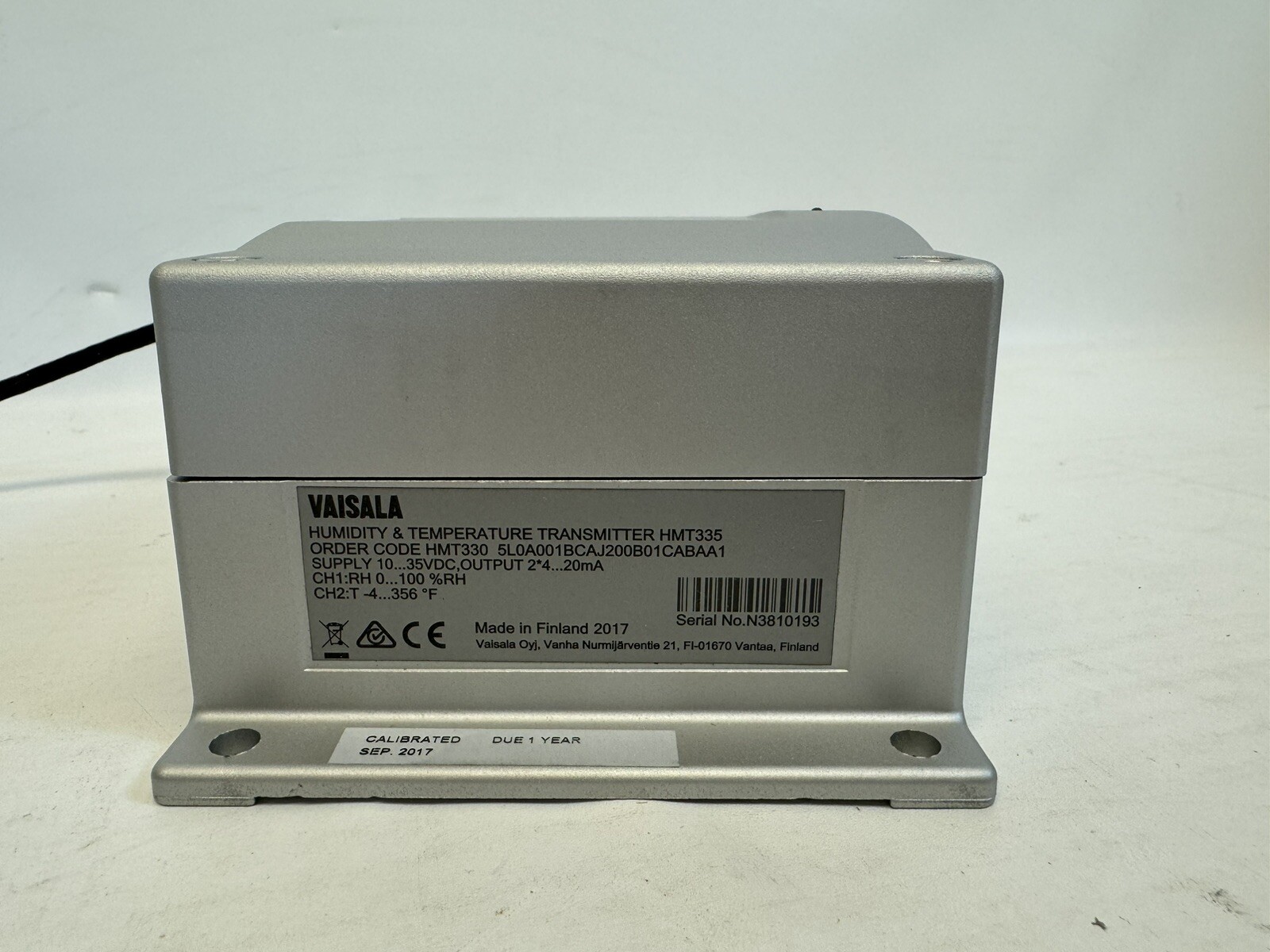 VAISALA HMT335 Humidity & Temp. Transmitter 10-35VDC ~ 5L0A001BCAJ200B01CABAA1