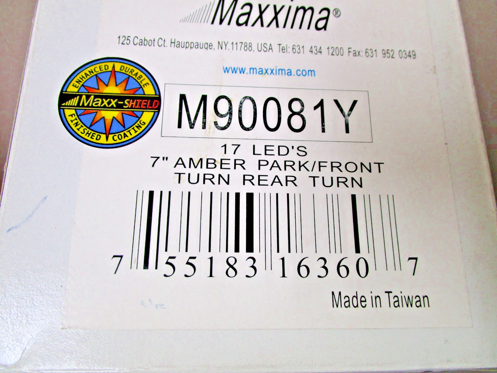 Maxxima M90081Y LED 7″ Amber Yellow Park / Turn Light 7.7 – 14 VDC