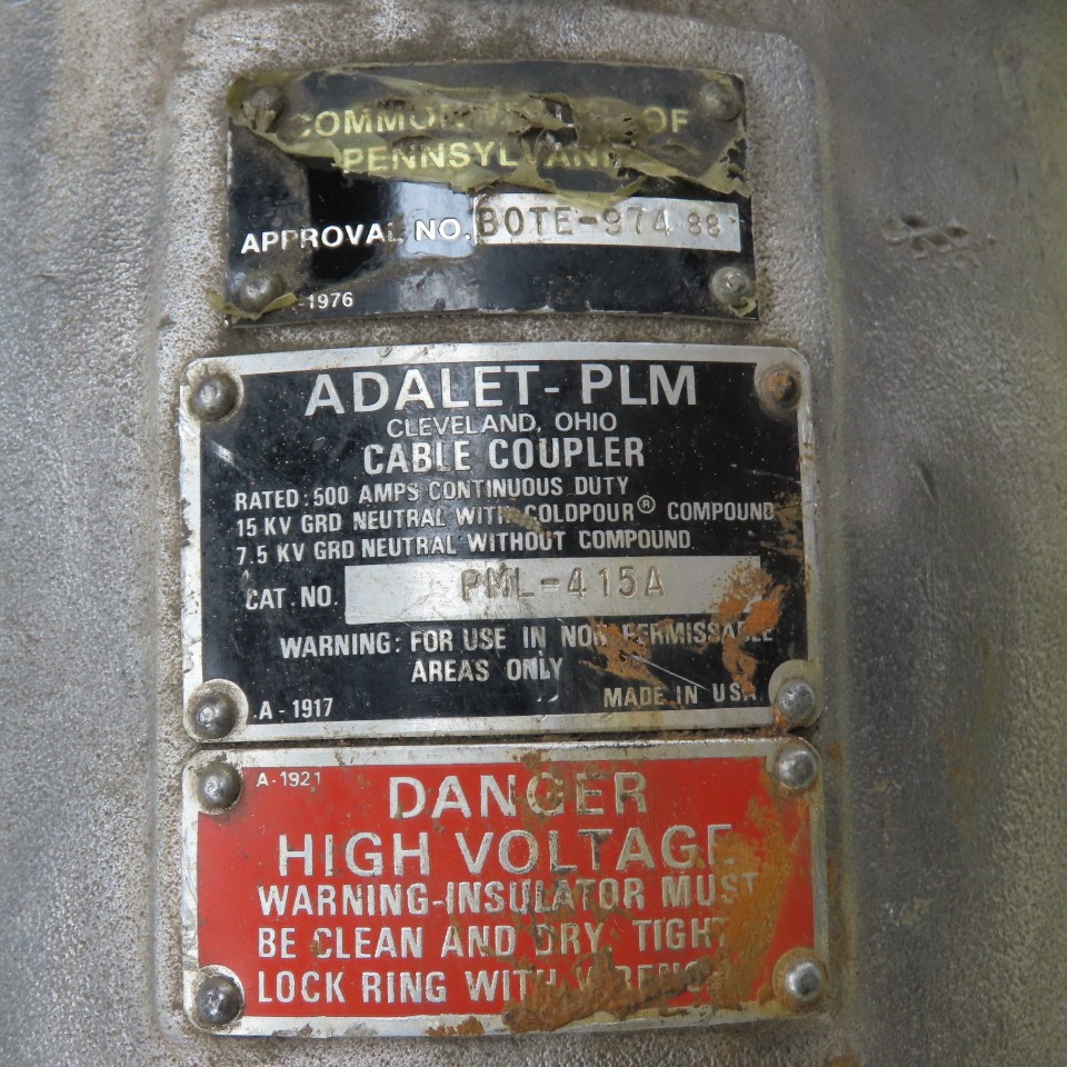 Adalet PML-415A 500 Amp 15KV Cont Duty High Voltage Male Coupler Insulator