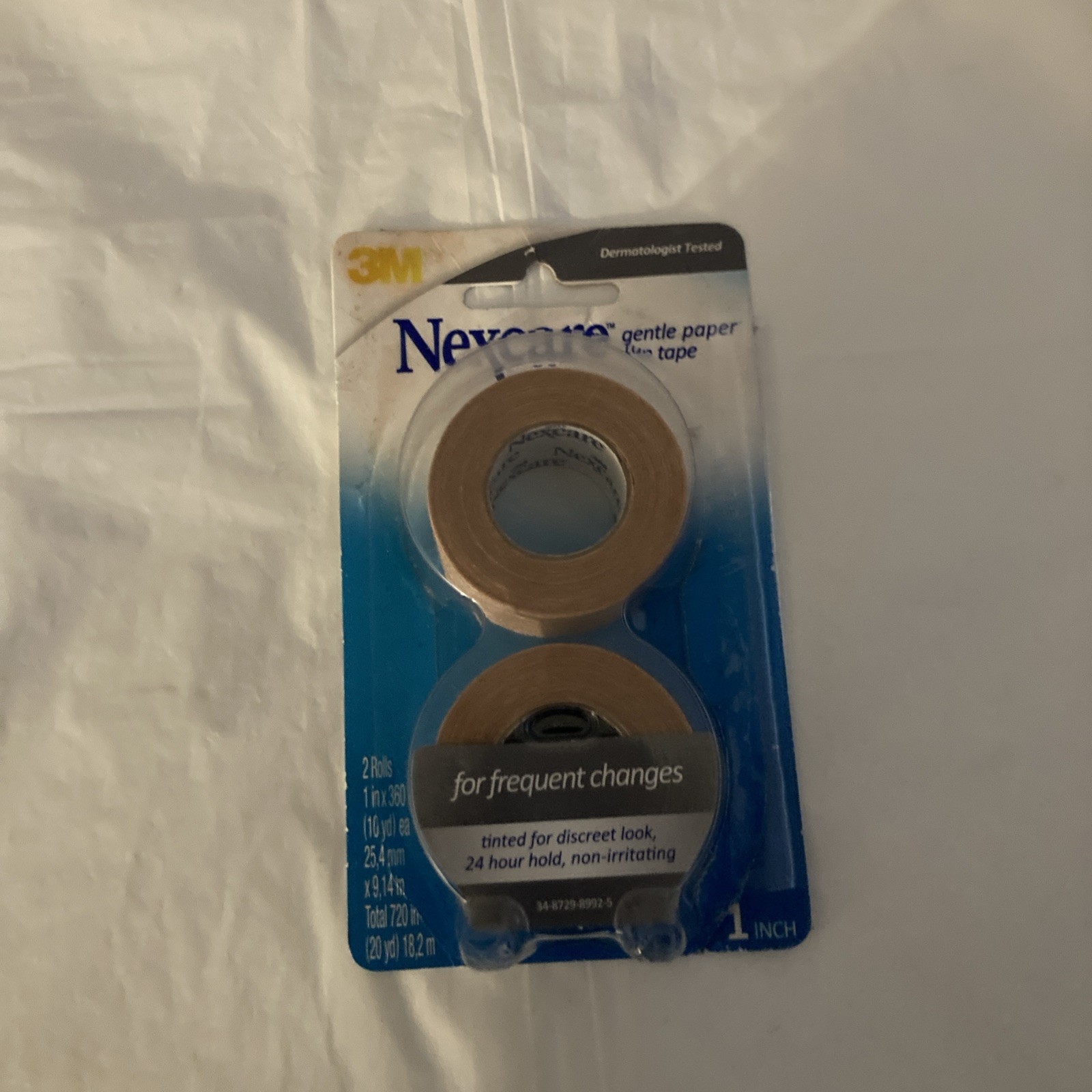 Nexcare Gentle Paper First Aid Tape T781-2PK, Tan, 1 in x 10 yds – (Pack of 1)