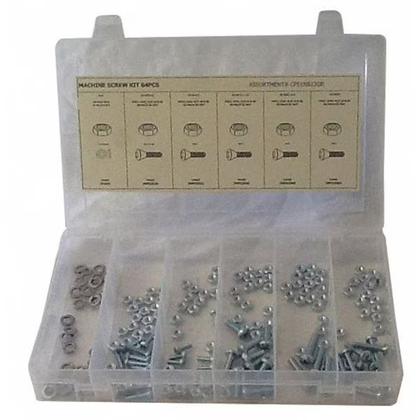 Machine Screw Assortment Machine Screw, Nut and Washer Assortment, Plain , Steel