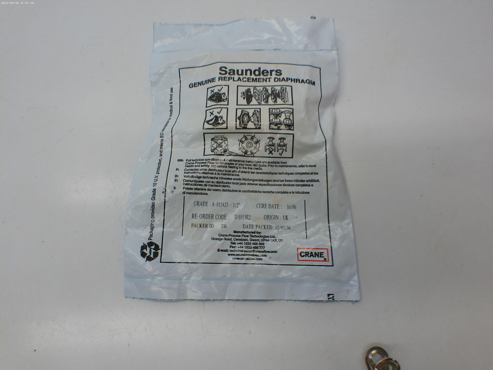 SAUNDERS DA01SE2 DIAPHRAGM NSMP