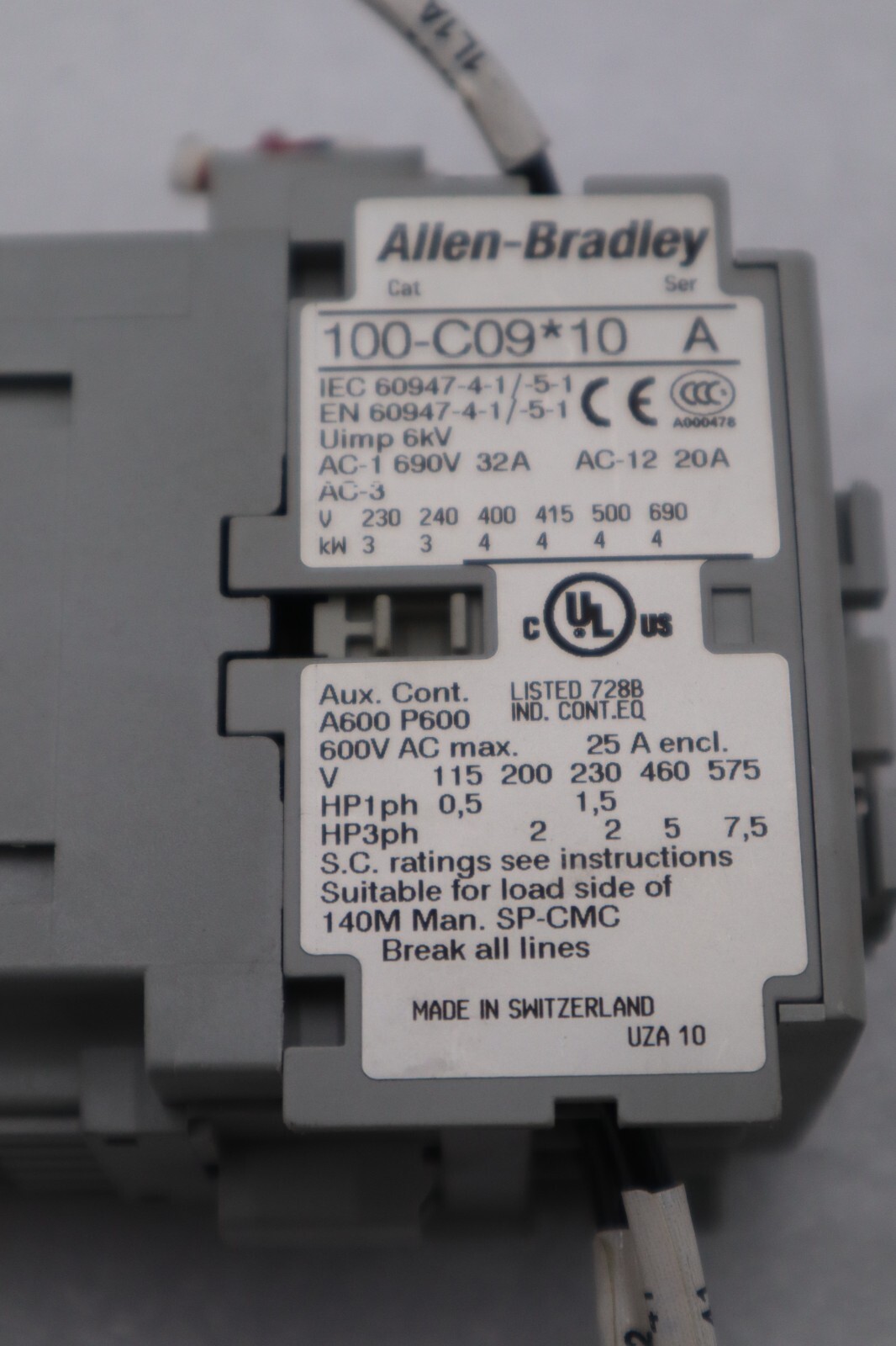 Allen-Bradley 100-C09*10 Series A CONTACTOR STOCK L-467C