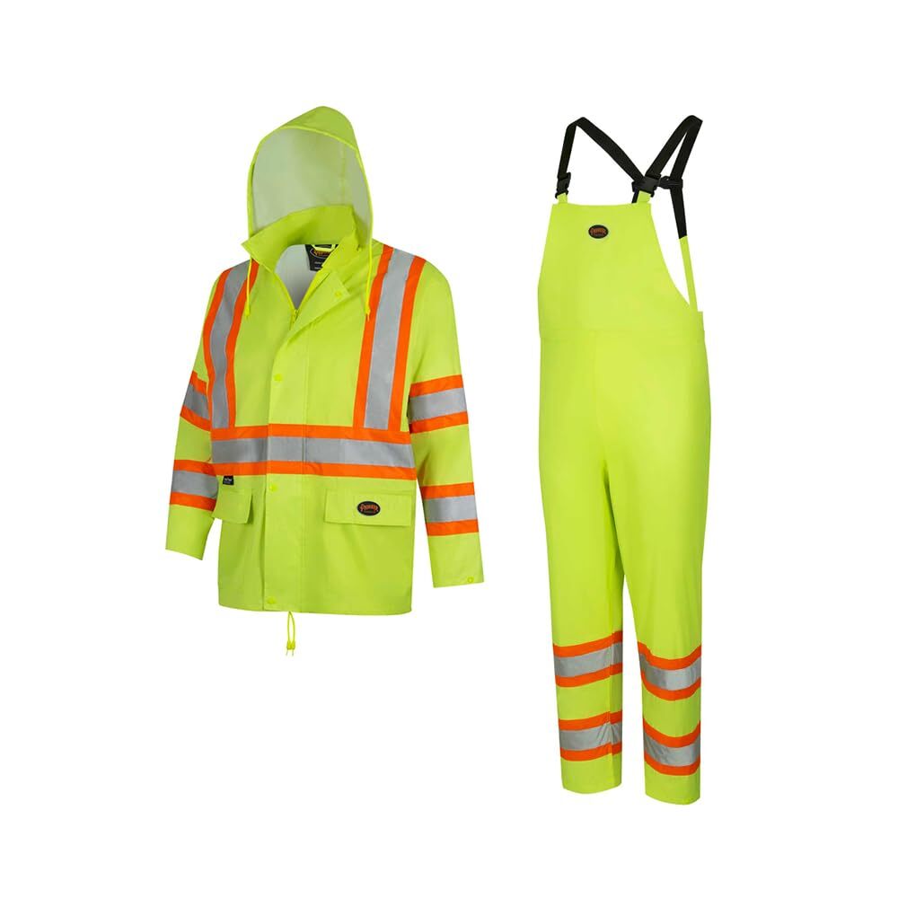 Pioneer Hi-Vis Lightweight Waterproof Safety Rain Suit Yellow/Green XL