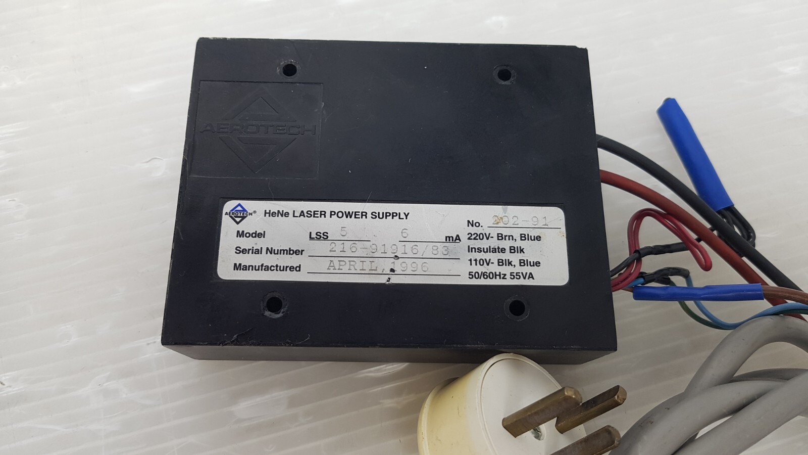 MELLES GRIOT 05-LHR-289, W/ AEROTECH HeNe LASER POWER SUPPLY 5