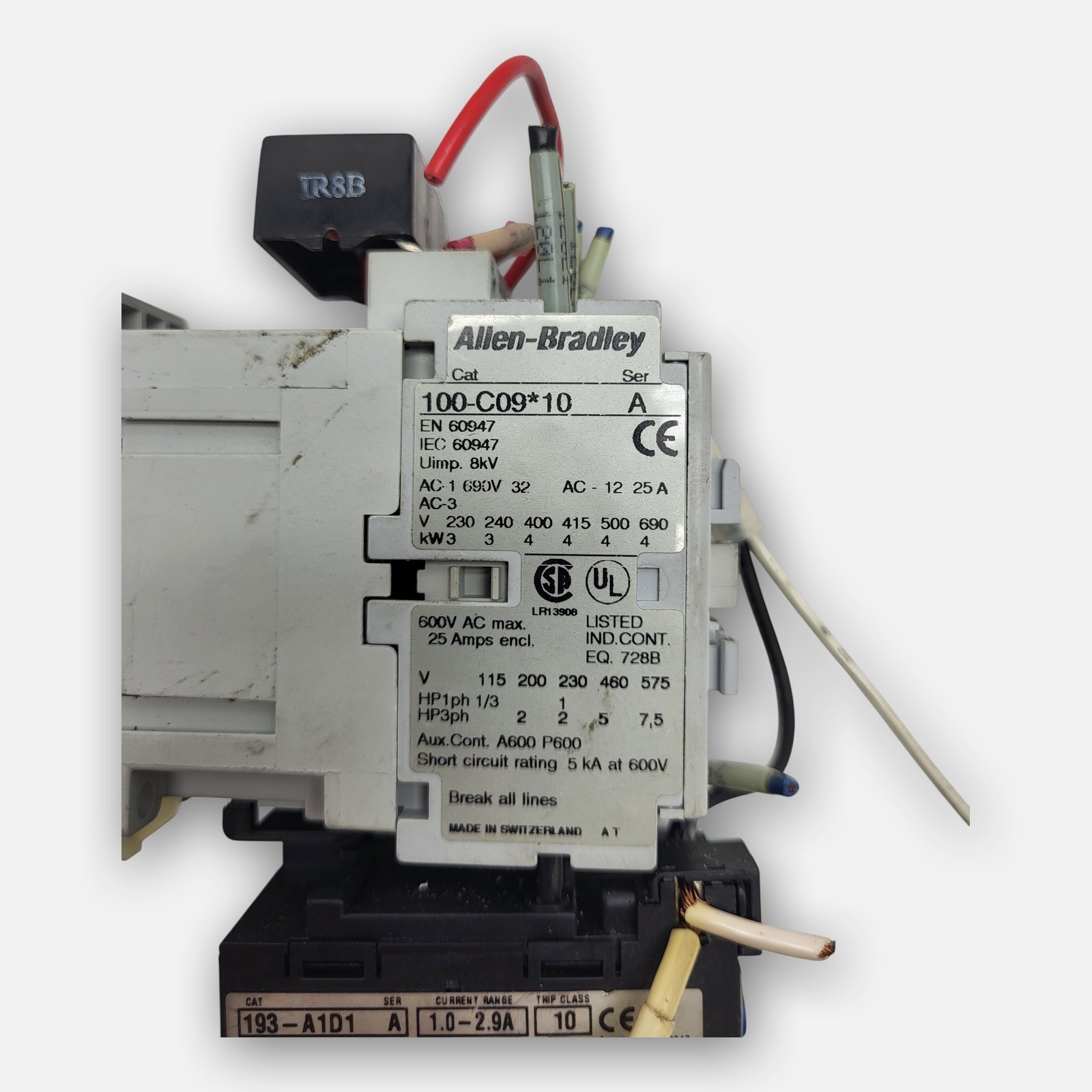 ALLEN BRADLEY 100-C09*10 /A W/ 193-A1D1 /A W/ 199-FSMA10 /B COIL 110V/50HZ