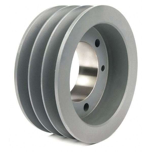 V Belt Pulley 3 Groove 5.95 Inch OD Cast Iron SD Bushed Bore A B 4L 5L BX Belt