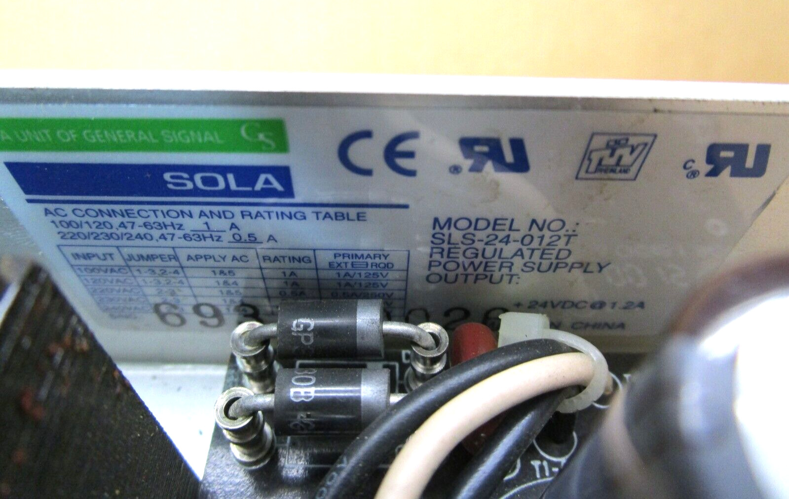 General Signal SOLA SLS-24-012T Regulated Power Supply 50727HM