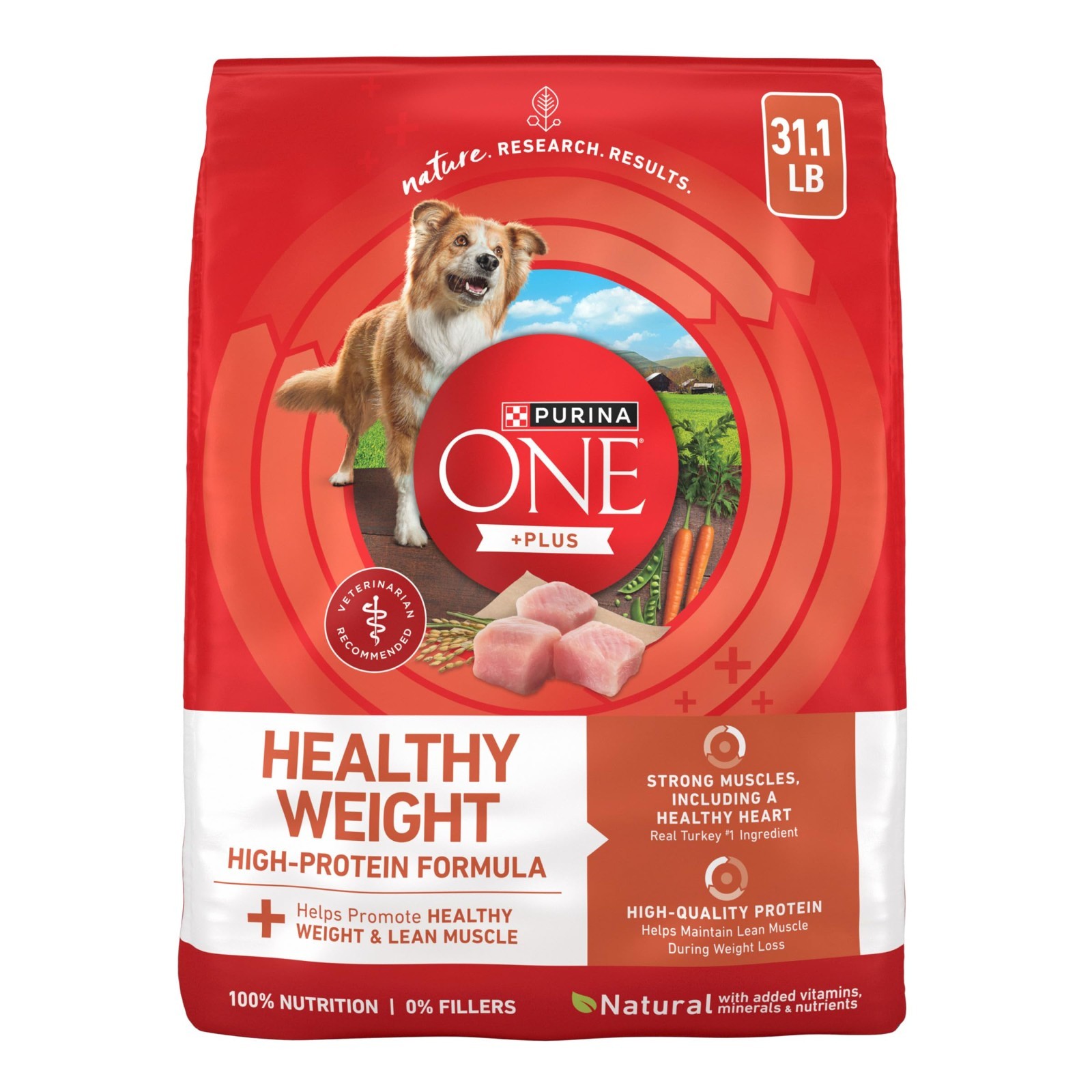 Purina ONE Plus Healthy Weight High-Protein Dog Food Dry Formula – 31.1 lb. Bag