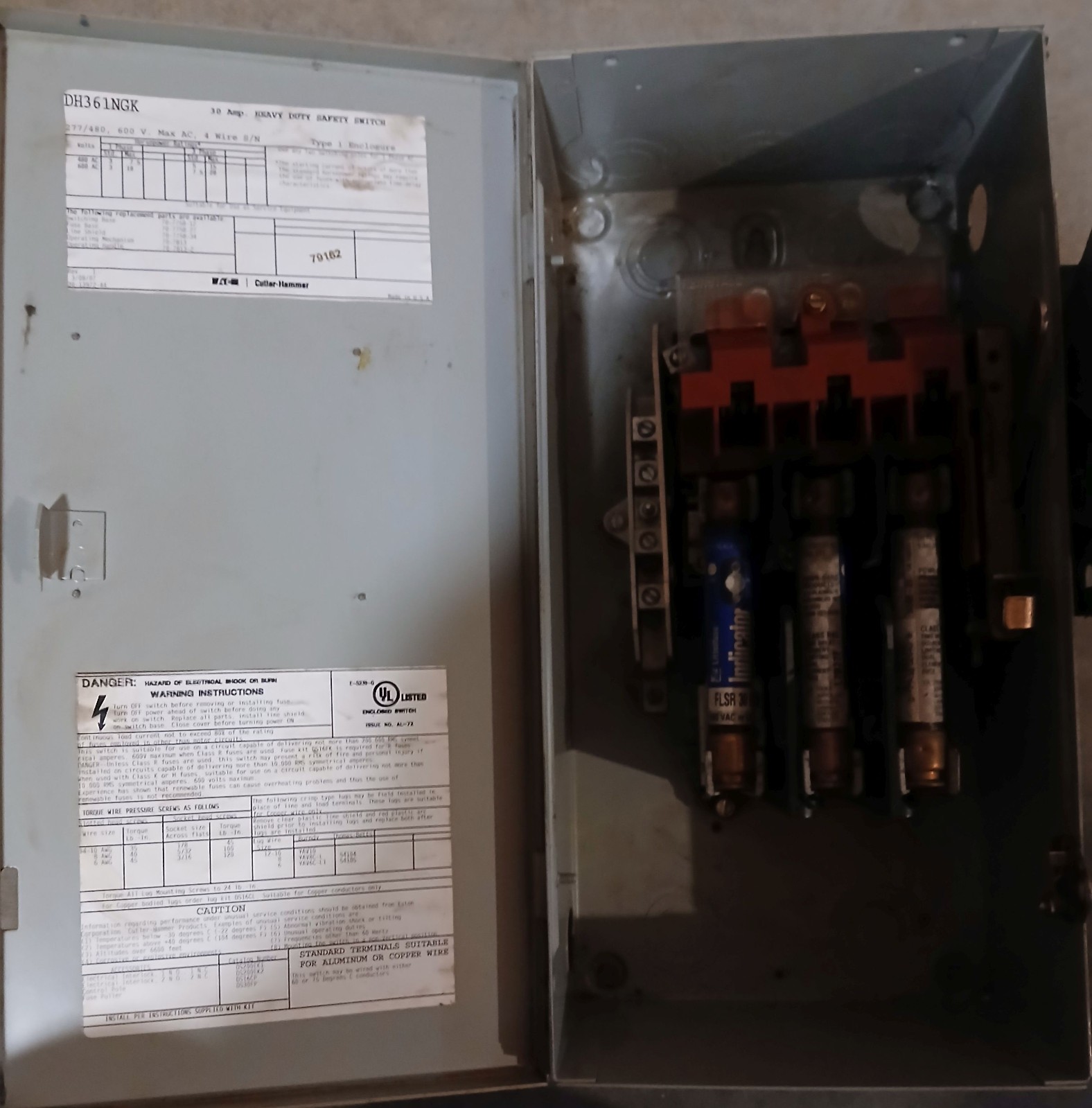 1 USED CUTLER-HAMMER DH361NGK 30A HEAVY DUTY SAFETY SWITCH NNB ***MAKE OFFER***