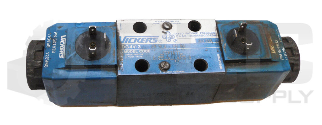 VICKERS DG4V-3 2N M U B6 60 SOLENOID VALVE 5000PSI W/ (2) 507833 COIL