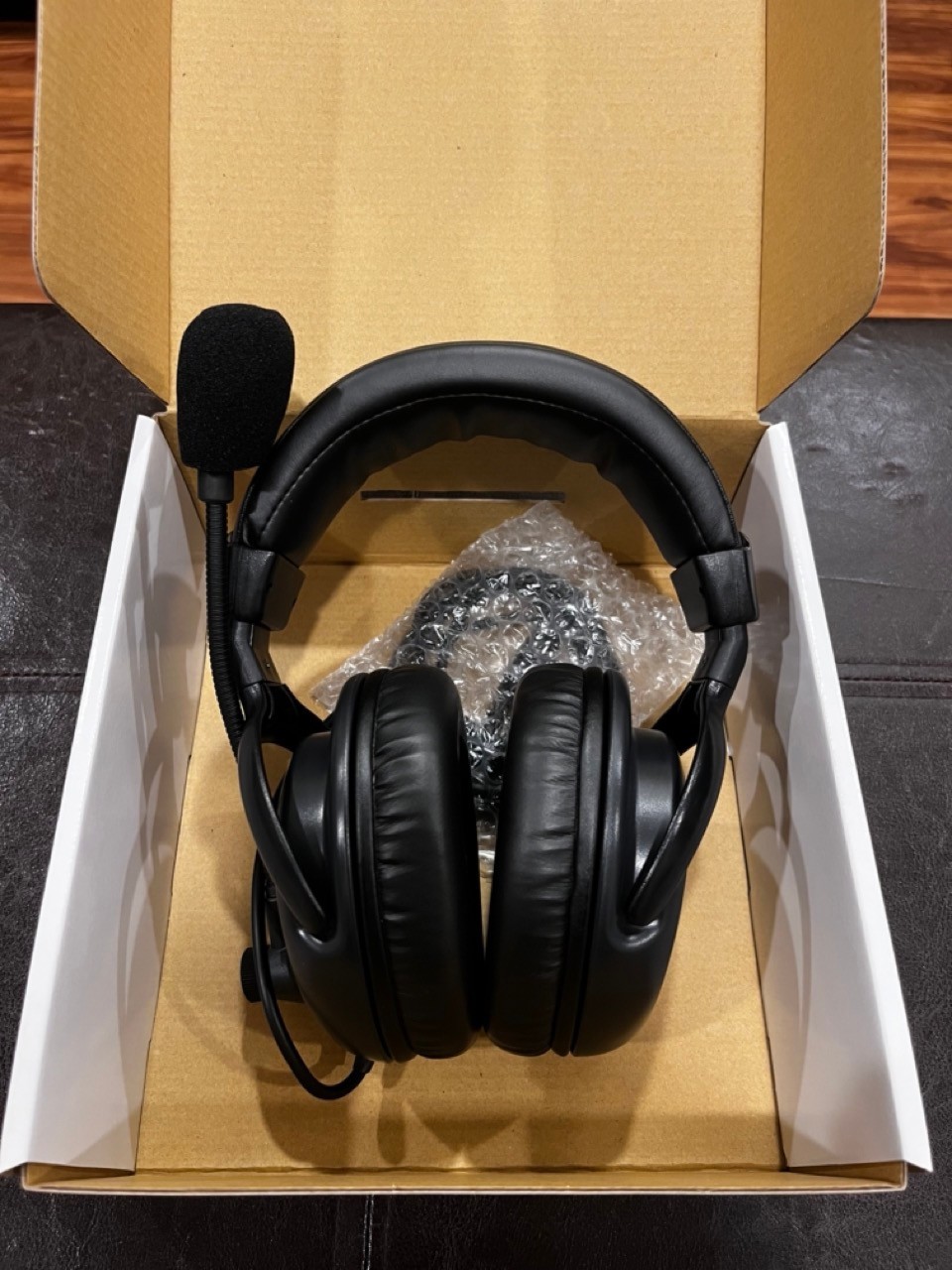 Tom-Com Professional Talkback Intercom Headset Dual Muff 5-Pin Male XLR Open Box