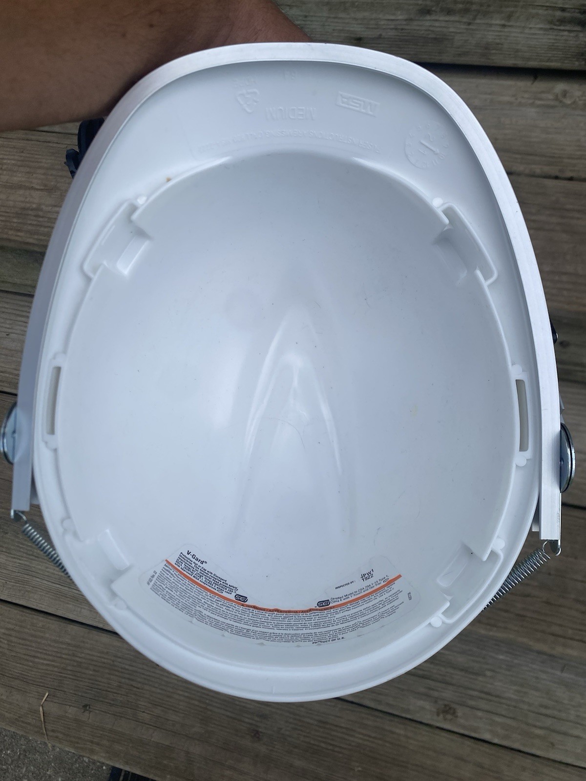 MSA V Gard White Hard Hat & MCR Safety 102 Aluminum Face Shield Frame Class E